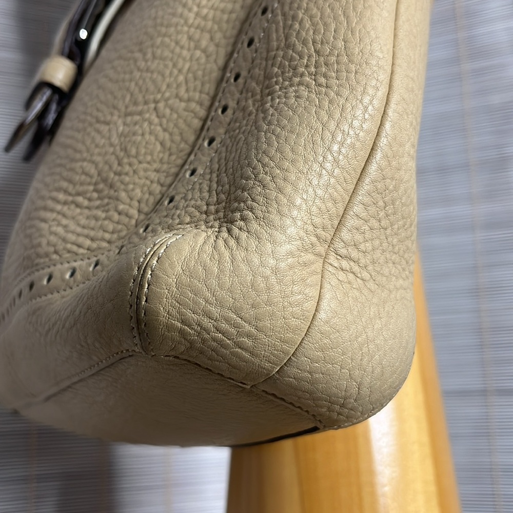 Coach Hampton cream pebble leather shoulder bag Y2K - Picture 5 of 13